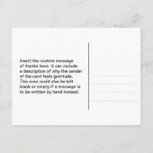 Glanzende "dank je voor je vriendelijkheid" briefk briefkaart (Achterkant)