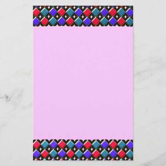 Glanzende Diamanten Aanpasbare Briefpapier (Voorkant)