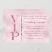 Glanzende diamanten Roze glitter VIP-feest Kaart (Voorkant / Achterkant)