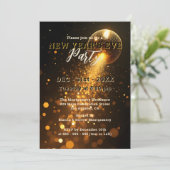 Glanzende Disco Bal Lichten Nieuwjaarsfeestje Kaart (Staand voorkant)