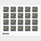 Glanzende Disco stippen Vierkante Sticker (Vel)