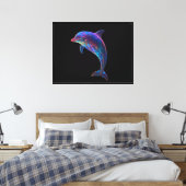 Glanzende Dolfijn Kunst Canvas Afdruk (Insitu (Slaapkamer))