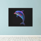 Glanzende Dolfijn Kunst Canvas Afdruk (Insitu (Houten vloer))