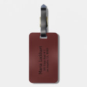 Glanzende donkerrode abstracte achtergrond bagagelabel (Achterkant verticaal)