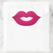 Glanzende donkerroze lippen rechthoekige Stickers (Tas)