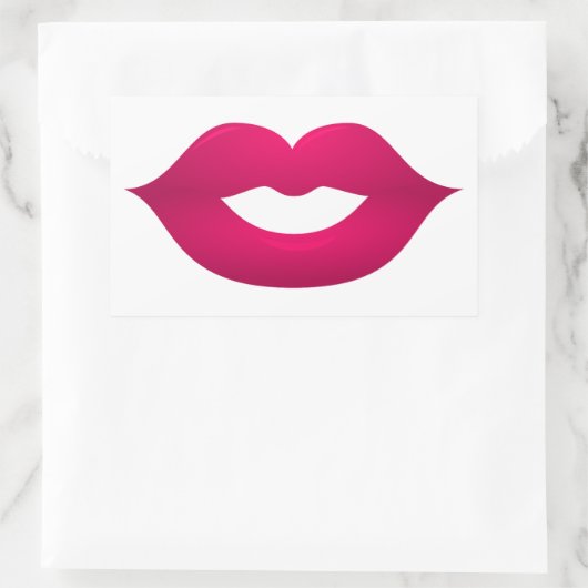 Glanzende donkerroze lippen rechthoekige Stickers (Tas)