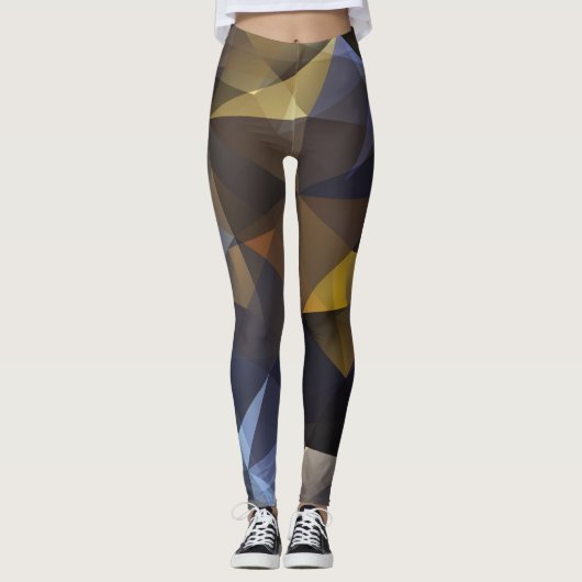 Glanzende driehoek , diamanttextuur. leggings (Voorkant)