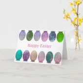 Glanzende Eieren Gelukkig Pasen Kaart (Gele Bloem)