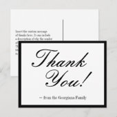 Glanzende, Elegante "Dank je!" Briefkaart (Voorkant / Achterkant)