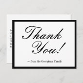 Glanzende, Elegante "Dank U!" briefkaart (Voorkant / Achterkant)