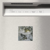 Glanzende Elegantie Zilveren en Witte Decoraties Magneet (Insitu (Vaatwasser))
