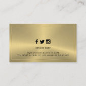 Glanzende faux gouden metallic look achtergrond visitekaartje (Achterkant)