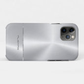 Glanzende faux zilver metallic look Case-Mate iPhone case (Achterkant (horizontaal))