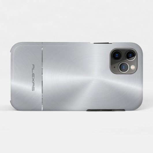 Glanzende faux zilver metallic look Case-Mate iPhone case (Achterkant (horizontaal))