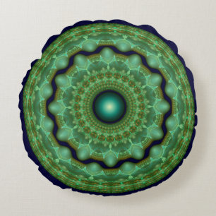 Glanzende fee fractale ronde ornament rond kussen