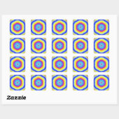 Glanzende Fire Flower Rainbow Square Stickers (Vel)