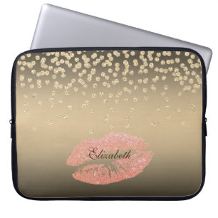 Glanzende Folie Confetti Of Diamant ,Lippen-Person Laptop Sleeve