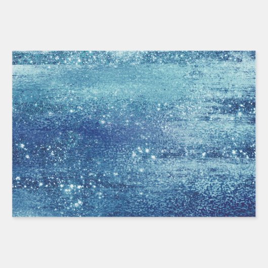 Glanzende Folie | Ijsblauwe Nep-iriserende Glans Inpakpapier Vel (Voorkant 3)