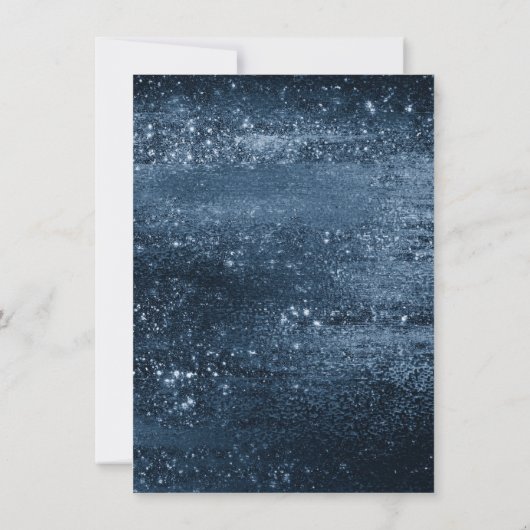 Glanzende Folie | Marineblauwe Glitter Schittering Kaart (Achterkant)