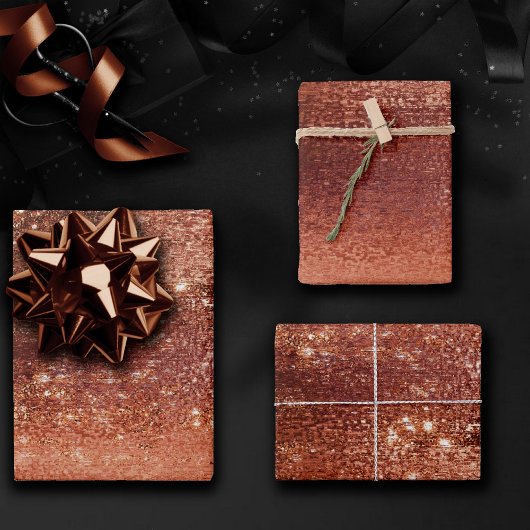 Glanzende Folie | Terracotta Stof Oranje Nep Glimm Inpakpapier Vel