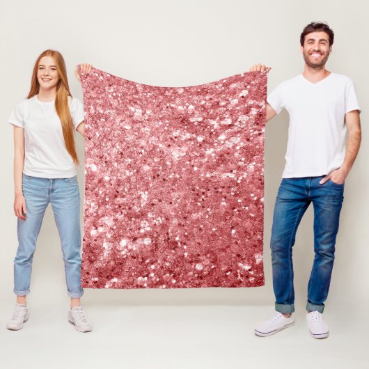 Glanzende Fonkelende Roze Glitters Fleece Deken (In situ)