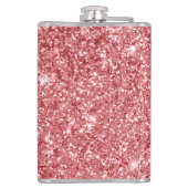Glanzende Fonkelende Roze Glitters Heupfles (Achterkant)