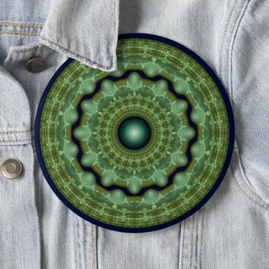 Glanzende fractale fee ronde versiering button 6,0 cm (In situ)