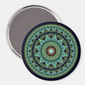 Glanzende fractale ster mandala magneet (Voorkant / Achterkant)