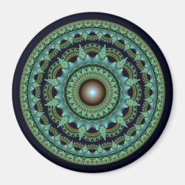 Glanzende fractale ster mandala magneet