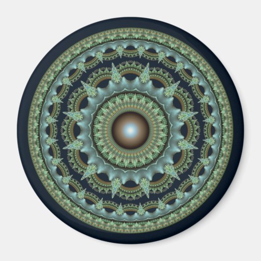 Glanzende fractale ster mandala magneet (Voorkant)