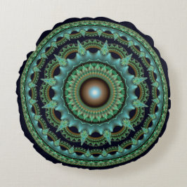 Glanzende fractale ster mandala rond kussen