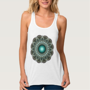 Glanzende fractale sterornament tanktop