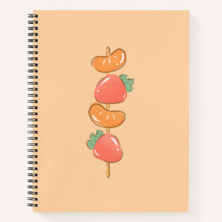 Glanzende fruitskewer notitieboek