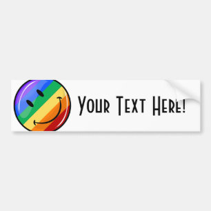 Glanzende Gay Pride Flag bij Glossy Round Bumpersticker
