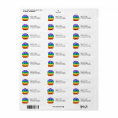 Glanzende Gay Pride Flag bij Glossy Round Etiket (Full Sheet)