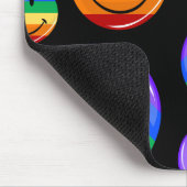 Glanzende Gay Pride Flag bij Glossy Round Muismat (Hoek)