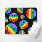 Glanzende Gay Pride Flag bij Glossy Round Muismat (Met muis)