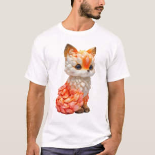 Glanzende gebeeldhouwde vlam vos mannen t-shirt