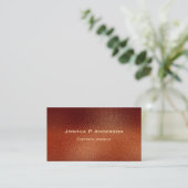 Glanzende Gehämmerde Donkere Koper Visitekaartje (Staand voorkant)