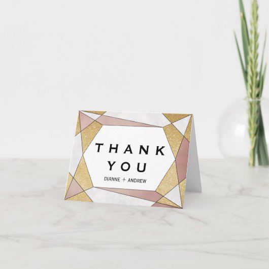 Glanzende Geometrische Diamant Bedankt (Voorkant)