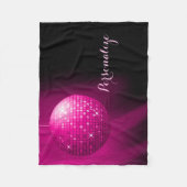 Glanzende gepersonaliseerde roze discobal fleece deken (Voorkant)