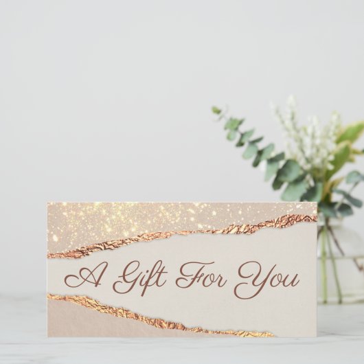 Glanzende Gescheurde Papieren Cadeaubon (Staand voorkant)