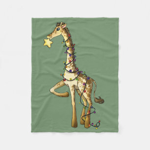 Glanzende Giraffe Fleece Deken