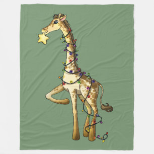 Glanzende Giraffe Fleece Deken