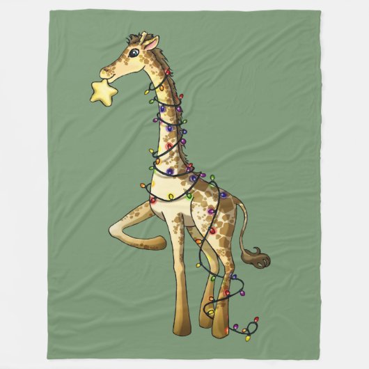 Glanzende Giraffe Fleece Deken (Voorkant)