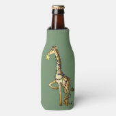 Glanzende Giraffe Flesjeskoeler (Fles Voorkant)