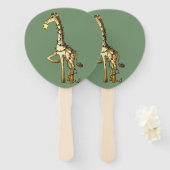Glanzende Giraffe Handwaaier (Voorkant en achterkant)