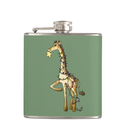 Glanzende Giraffe Heupfles (Voorkant)