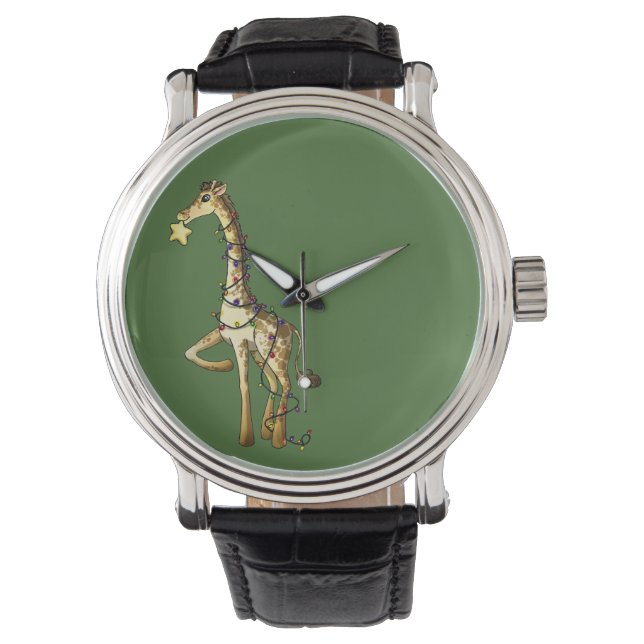 Glanzende Giraffe Horloge (Voorkant)