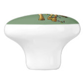Glanzende Giraffe Keramische Knop (Zijkant)